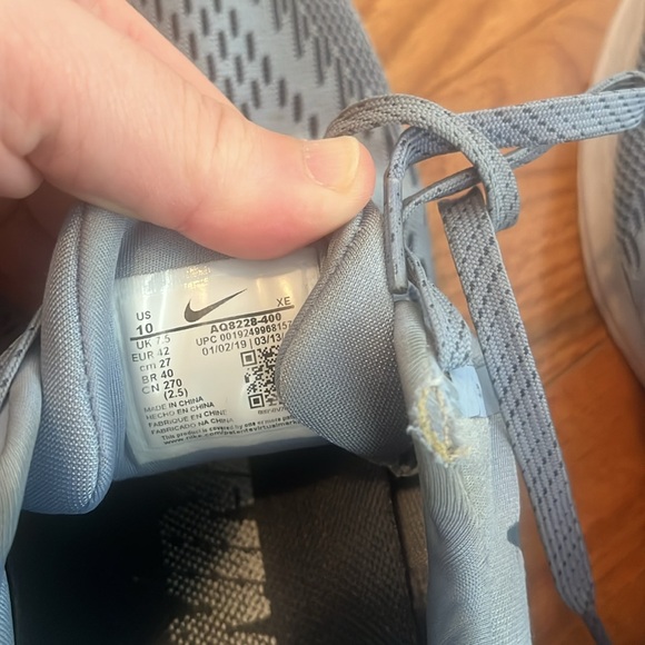 Used Nike Womens Blue Zoom Running Shoes Size 10 - Picture 6 of 6